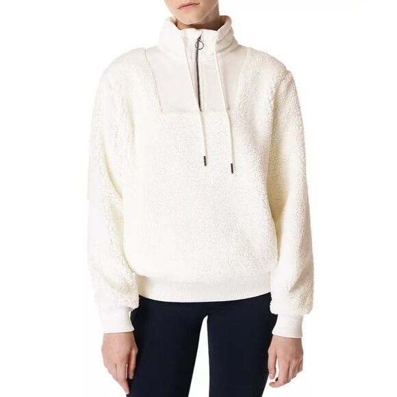 NWT Sweaty Betty Sherpa Quarter Zip Pullover Women's Size‎ Medium - Picture 1 of 7